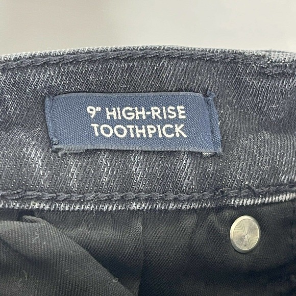 J. Crew 9” High Rise Toothpick Jean Charcoal Wash H2651 26 EUC - Picture 6 of 8